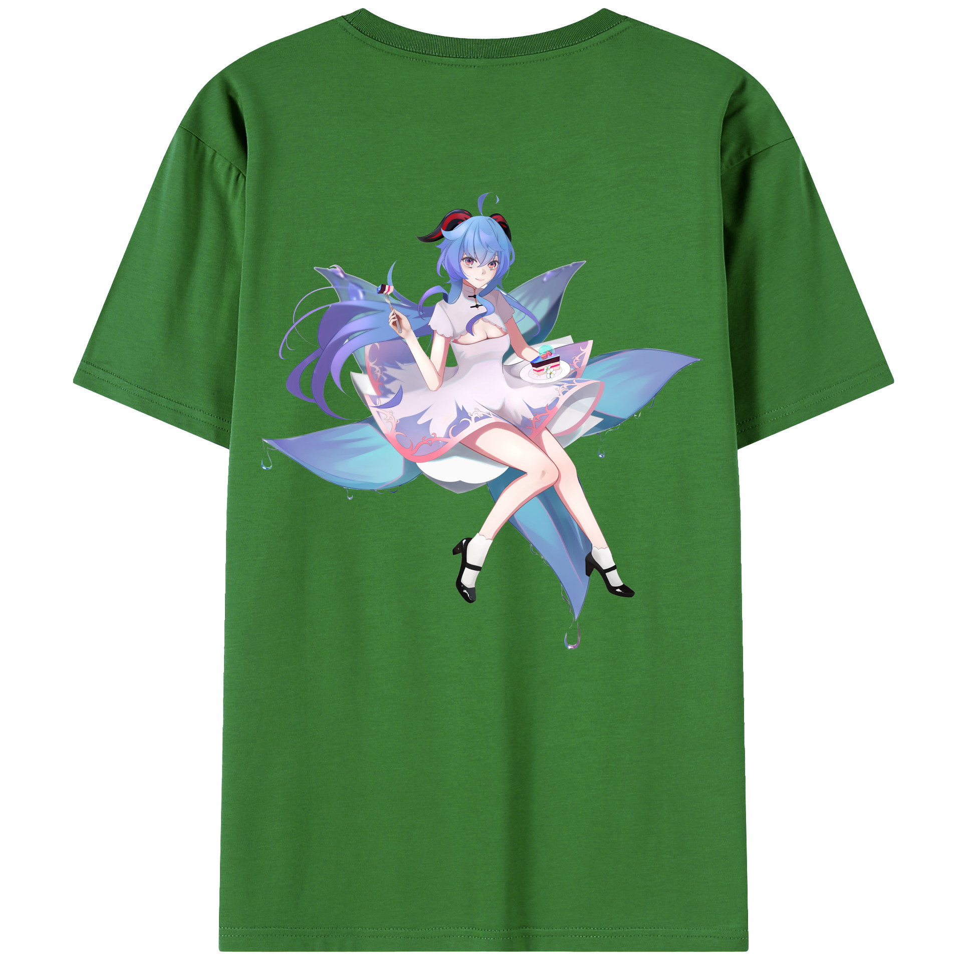 げんし神 甘雨 かんう genshin Ganyu レディース半袖Tシャツ(バックプリント)